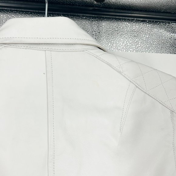 rag & bone White Leather Moto Biker Jacket - Picture 9 of 13